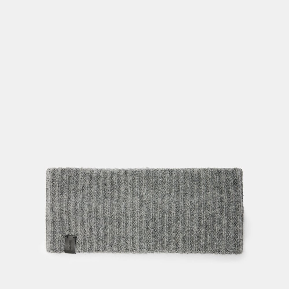 All Saints Laurie Ribbed Wool Headband - Grey Marl